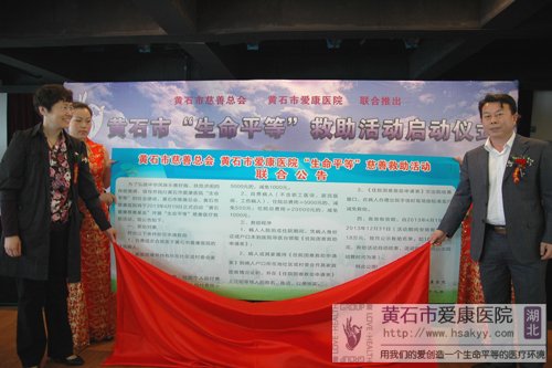 愛康醫(yī)院院長兼總裁李麗巖、慈善總會秘書長羅克池一同揭開